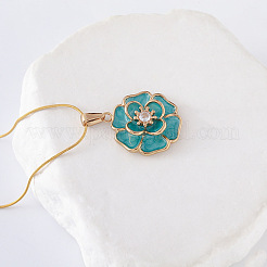 3Pcs Elegant Stainless Steel Enamel Flower Pendant Necklaces for Women&nbsp;MX4222