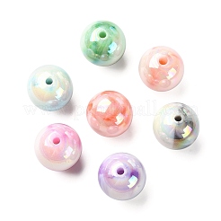 グラデーションカラーの不透明樹脂ビーズ30個。  ABカラー  ラウンド  ミックスカラー  16mm  穴：2mm&nbsp;RESI-CJ0003-09