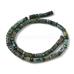 天然アフリカンターコイズ（ジャスパー）ビーズ連売り  柱とロンデル  9~9.5x6mmと6~6.5x4mm  穴：0.7mm  約60個/連  15.55''（39.5センチメートル）&nbsp;G-L585-B03-01