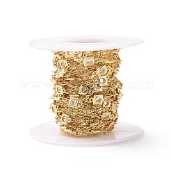 Clear Cubic Zirconia Square Link Chains&nbsp;CHC-G016-02G