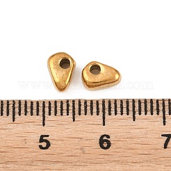 304ステンレススチールビーズ  幾何学  18KGP本金メッキ  イオンプレーティング（ip）  三角形  7x5x3mm  穴：1.4mm&nbsp;STAS-D394-01F-G