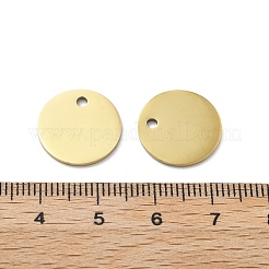 304ステンレススチールチャーム  フラットラウンドのチャーム  イオンプレーティング（ip）  14KGP本金メッキ  15x1mm  穴：1.9mm&nbsp;STAS-M111-15G-02