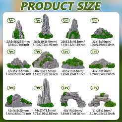 12Pcs 12 Styles Resin Mountain Ornaments&nbsp;DJEW-FG0001-41