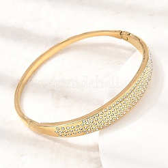304 Stainless Steel Crystal Rhinestone Hinged Cuff Bangles for Women&nbsp;SA-CBAF851-02G