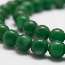 天然の台湾ジェイドビーズ連売り  ラウンド  染め＆加熱  濃い緑  6~8mm  穴：0.5mm  約50~65個/連  15.7インチ（40cm）&nbsp;G-G666-05A
