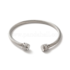 Non-Tarnish 304 Stainless Steel Cuff Bangles&nbsp;BJEW-P310-01P