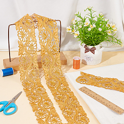 2m 花刺繍アイロン接着/縫い付けポリエステルリボンパッチ  コスチュームアクセサリー用の中空トリム  花柄  2-3/8インチ（60mm）&nbsp;OCOR-FG0001-75C