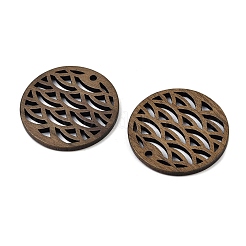 ウォールナットウッドペンダント  フラットラウンド  ココナッツブラウン  29.5x2mm  穴：2mm&nbsp;WOOD-A025-05D