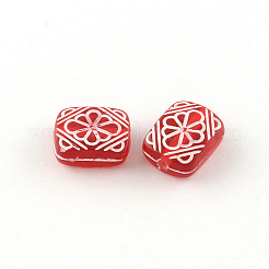 アクリルビーズ  混合図形  レッド  5.5~28x6~20x3~11mm  穴：1~5mm&nbsp;SACR-S756-03
