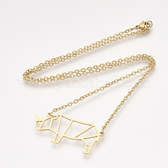 201 Stainless Steel Pendant Necklaces&nbsp;NJEW-T009-JN078-2-40