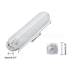 鉄シールスタンプ  文字a〜z入り  番号0~8とアンパサンド＆  プラチナ  64x8x8mm  模様：6ミリ  36個/箱&nbsp;AJEW-G018-05