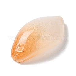 ツートングラスペンダント  大天山  葉のチャーム  ダークオレンジ  19.5x10.5x6mm  穴：1.2mm&nbsp;LS-GLAA-A011-02C