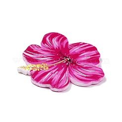 両面印刷の不透明アクリルパーツ  花  カメリア  36.5x39x2.4mm  穴：1.5mm&nbsp;MACR-F075-02A