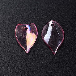 透明なアクリルビーズ  ABカラー  花びら  ピンク  21x14x1mm  穴：2mm  約2300個/500g&nbsp;MACR-S373-103-C05