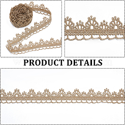 6ヤード 3色 ポリエステル刺繍レーストリムリボン  衣類用アクセサリー  ミックスカラー  1インチ（26~26.5mm）  2ヤード/カラー&nbsp;OCOR-CY0003-84