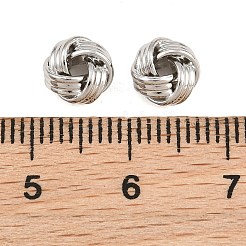 真鍮ビーズ  ツイストノット  ラックめっき  長持ちメッキ  鉛フリー＆カドミウムフリー  プラチナ  7x4mm  穴：1.8mm&nbsp;KK-CBA78C7-48A-P