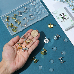 20Pcs Brass Cufflinks Cabochon Settings&nbsp;KK-PH0014-31