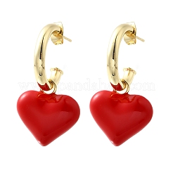 Brass Dangle Stud Earrings&nbsp;EJEW-V011-03G