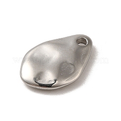 変色しない304ステンレススチールチャーム  ティアドロップチャーム  ステンレス鋼色  14.5x9.5x2mm  穴：1.7mm&nbsp;STAS-L022-317P