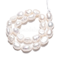 天然養殖淡水パールビーズ連売り  研磨両側  乳白色  5.5~9x5~6.5x3~6mm  穴：0.6mm  約24~25個/連  6.69~7.09インチ（17~18cm）&nbsp;PEAR-N028-03