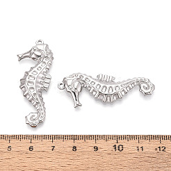 304ステンレススチール製タツノオトシゴペンダント  ステンレス鋼色  46x18x3.5mm  穴：1.6mm&nbsp;STAS-T069-18P