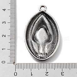 合金のチベット風チャーム  オーバル  アンティークシルバー  41.5x24x4mm  穴：2.5mm&nbsp;TIBE-L012-019AS