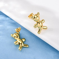 Bear Brass Stud Earrings&nbsp;EJEW-D322-04G