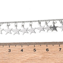 304 Stainless Steel Star Tassel Necklaces for Women&nbsp;NJEW-D328-04P