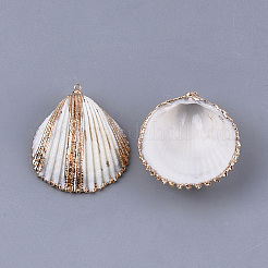 Electroplate Sea Shell Pendants&nbsp;SSHEL-S261-07
