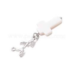 6Pcs 6 Styles Natural Freshwater Shell Pendants&nbsp;PALLOY-JF04148-02