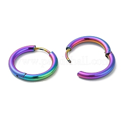 イオンプレーティング(ip)チタン合金ハギーフープピアス女性用  虹色  10ゲージ  19x2.5mm&nbsp;EJEW-A100-01D-RC