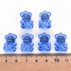 透明なアクリルパーツ  多面カット  クマ  ブルー  19.5x13.5x10.5mm  穴：1.5mm  約400個/500g&nbsp;TACR-S151-01B-750