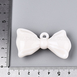 オペークアクリルパーツ  蝶結び  ホワイト  31~32x55.5~57x16mm  穴：3.8mm&nbsp;SACR-T017-48C