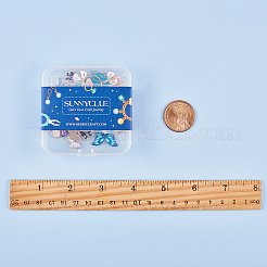 DIYイヤリング作成キット  合金エナメルペンダント付き  304ステンレススチールフープピアスと真鍮ピアスフック  ゴールドカラー  12x17x2mm  穴：1.2mm&nbsp;DIY-SC0011-83