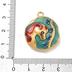 Hollow 304 Stainless Steel Two Sides Enamel Pendants&nbsp;STAS-L316-17G-03