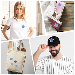 20個 4スタイル ポリエステル刺繍糸 アイロン接着/縫い付けパッチ  プラスチック付き  布のアップリケ  スター  ミックスカラー  73~83x75~80x0.8~1mm  5個/スタイル&nbsp;PATC-GF0001-74