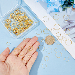200Pcs 4 Styles Brass Linking Rings&nbsp;UNKW-HS0001-13G