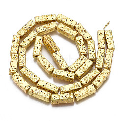 Electroplated Natural Lava Rock Beads Strands&nbsp;X-G-T114-63G