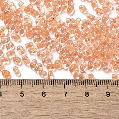 ガラスシードビーズ  ピーナッツ  ライトサーモン  3.5~4x2~2.5x2~2.3mm  穴：0.8mm  約8000個/ポンド&nbsp;SEED-K009-08B-02