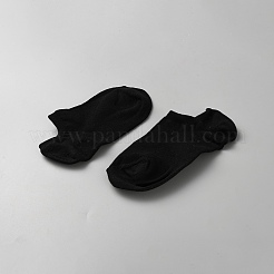 コットン 滑り止めショートソックス  見えない靴下  ブラック  165x75x4mm&nbsp;AJEW-WH20060-39B