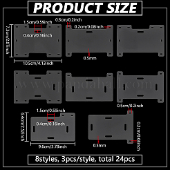 透明PVCバッジディスプレイカード24枚（8スタイル）  長方形  透明  6.4~7.3x9.6~10.5x0.05cm  3個/スタイル&nbsp;CDIS-FG0001-67
