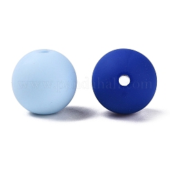 ゴム引きスタイル模造シリコンアクリルビーズ  ラウンド  ミックスカラー  13.5~14x13mm  穴：2mm&nbsp;MACR-T048-01A-09