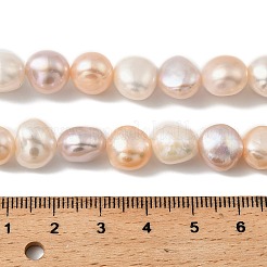天然養殖淡水パールビーズ連売り  研磨両側  グレード4 A  ミックスカラー  10~11mm  穴：0.6mm  約36~38個/連  13.70