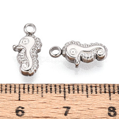 304 Stainless Steel Sea Horse Charms&nbsp;STAS-T069-04P
