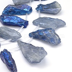 Electroplated Natural Quartz Crystal Nuggets Bead Strands&nbsp;G-M218-09B