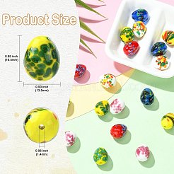 18Pcs 6 Colors Handmade Lampwork Beads Strands&nbsp;LAMP-CJ0003-08