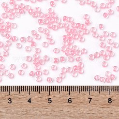 TOHOラウンドシードビーズ  日本製シードビーズ  （綿菓子ピンクの裏地付きクリスタル379)枚  8/0  3mm  穴：1mm  約222PCS /ボトル  10 G /ボトル&nbsp;SEED-JPTR08-0379