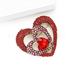 Heart Alloy Rhinestone Brooches for Backpack Clothes&nbsp;PW-WGF90AF-01