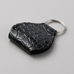 Pu レザー ギター ピック ホルダー キーホルダー プレクトラム バッグ ケース用品  ブラック  6.5x4.7cm&nbsp;KEYC-WH0040-01A