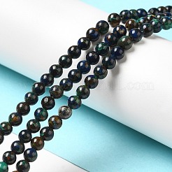 天然アズライトビーズ連売り  ラウンド  4~4.5mm  穴：0.8mm  約93個/連  15.94''（40.5センチメートル）&nbsp;G-H298-A01-01